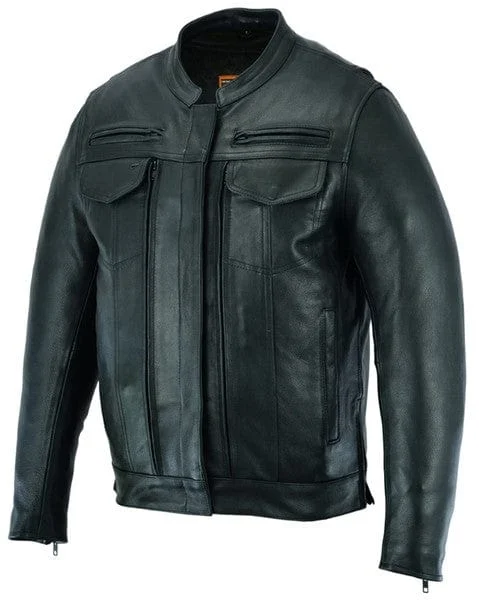 Men's Outlaw Style Modern Utility Motorcycle Jacket