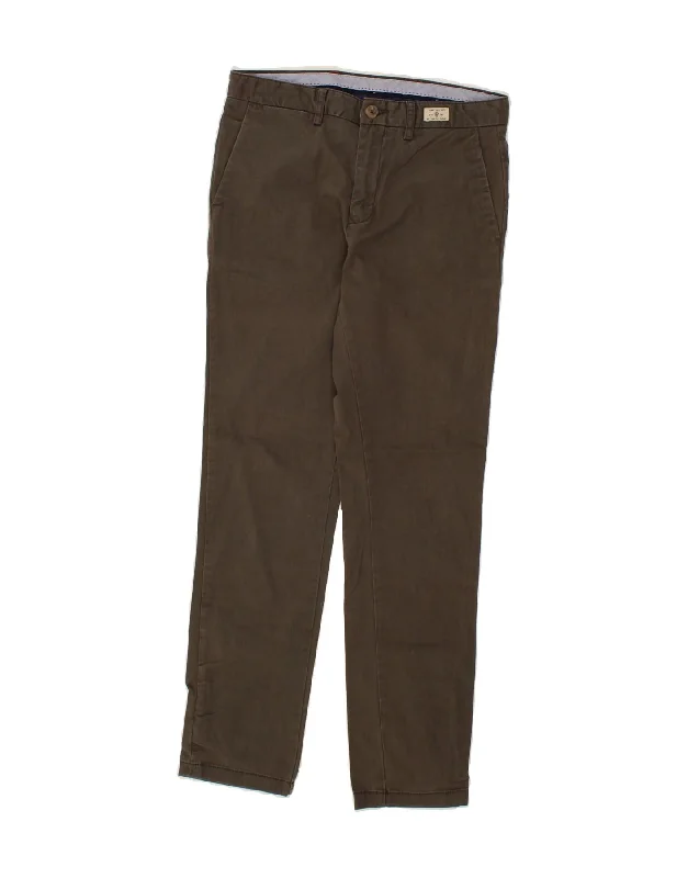 TOMMY HILFIGER Mens Slim Chino Trousers W30 L30 Brown Cotton