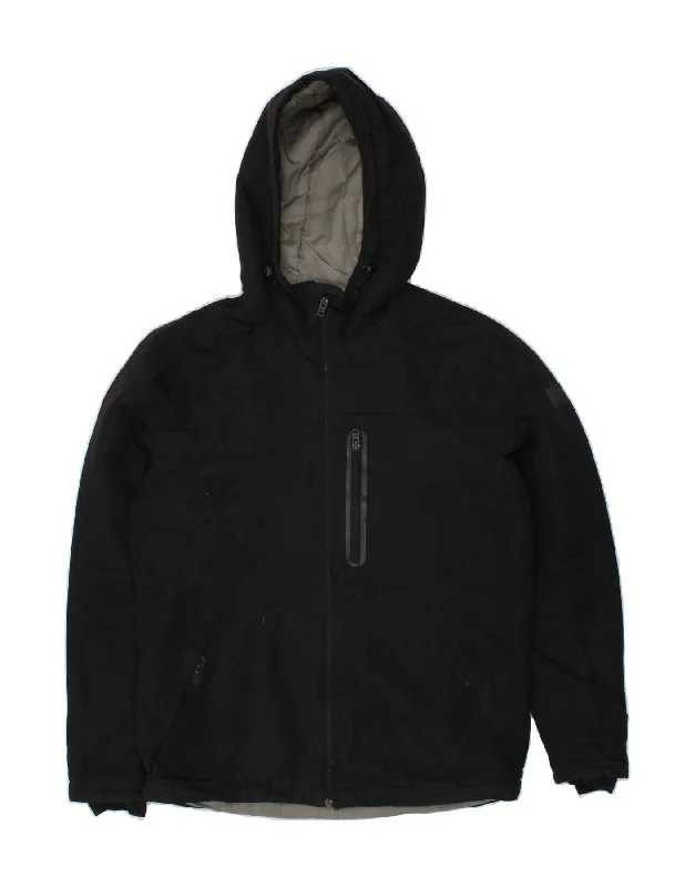 JACK & JONES Mens Hooded Rain Jacket UK 38 Medium Black