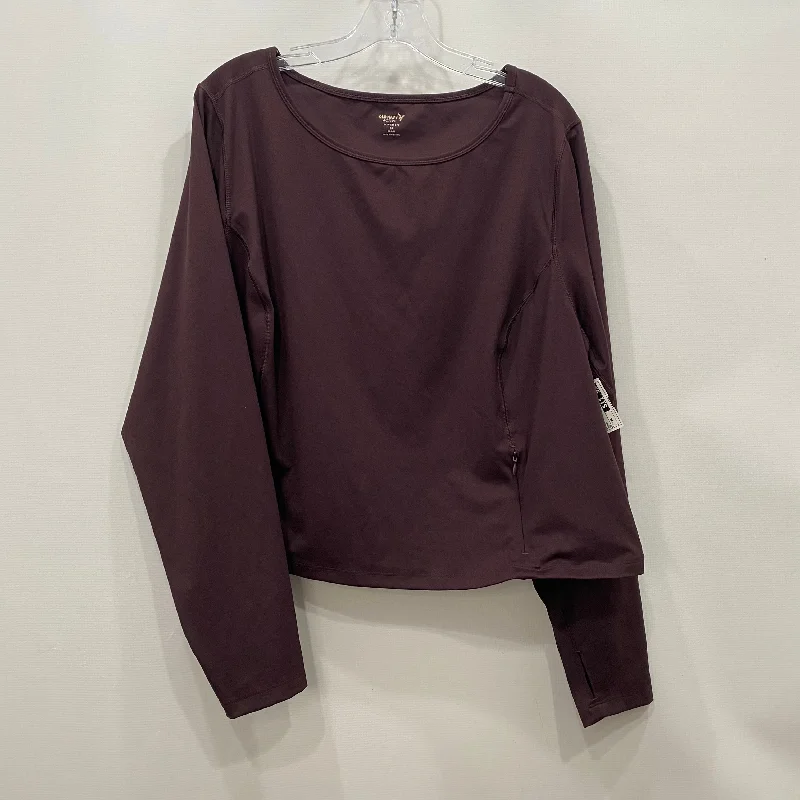 Athletic Top Long Sleeve Collar By Old Navy In Brown, Size: 3x