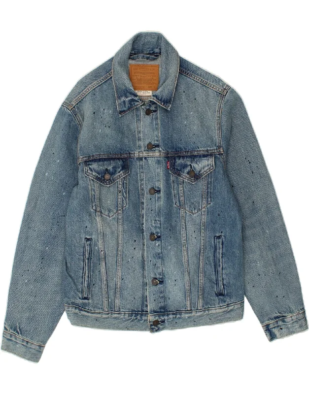 LEVI'S Mens Denim Jacket UK 38 Medium Blue Cotton