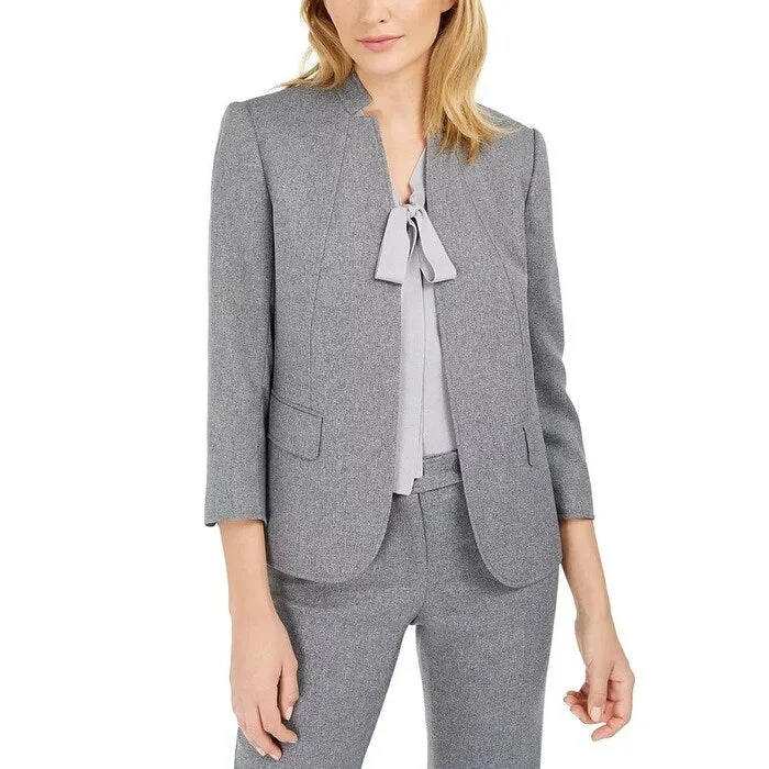 Anne Klein Women's Cutaway Collar Jacket Medium Grey Size 12