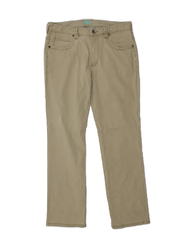 TOMMY BAHAMA Mens Straight Casual Trousers W33 L32 Beige Cotton