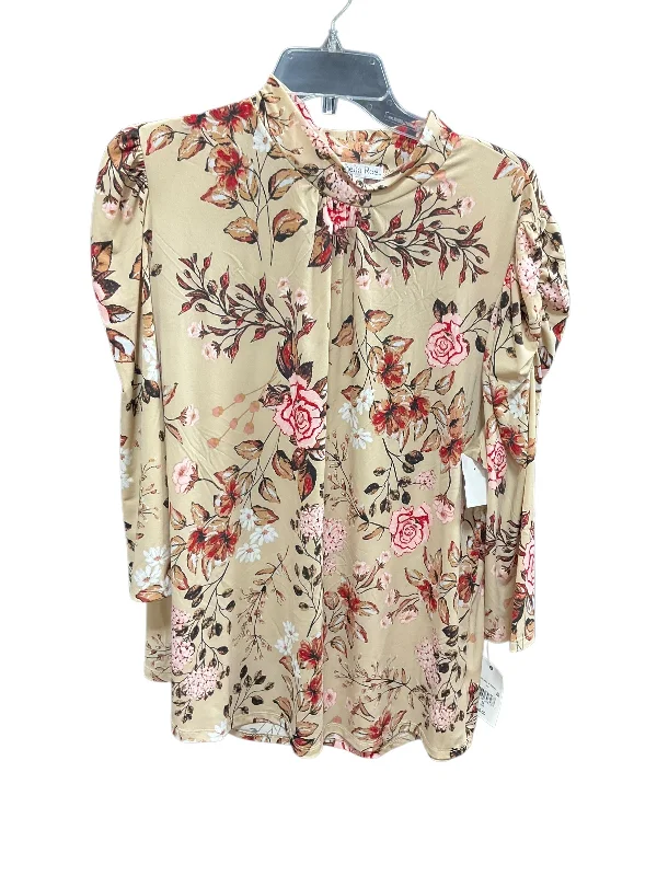 Top 3/4 Sleeve By Ophelia Roe In Floral Print, Size: 1x