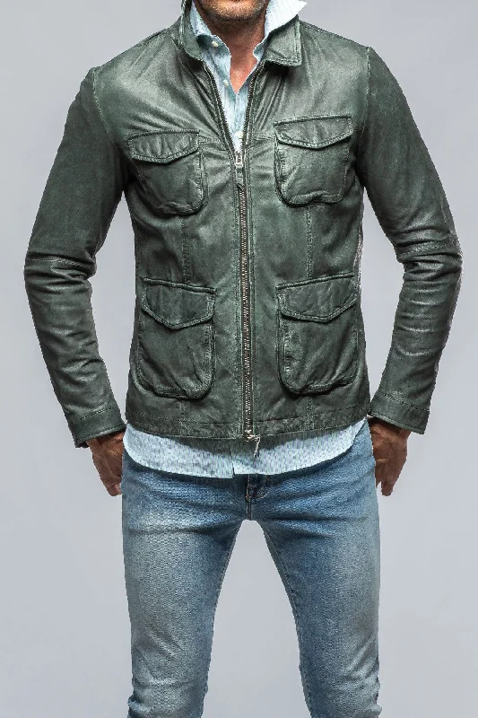 Dino Leather Jacket In Marine