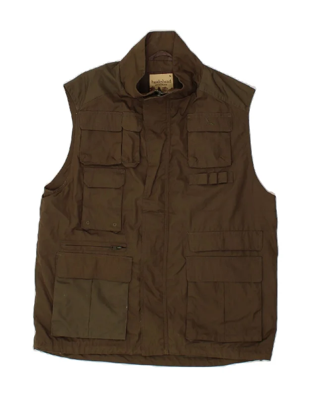 HAWKSHEAD Mens Utility Gilet UK 36 Small Khaki Polyester