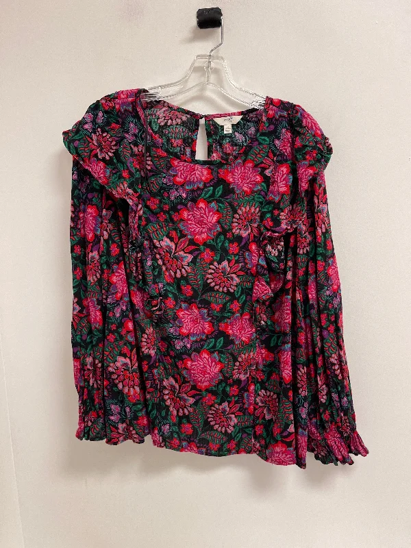 Top Long Sleeve By Terra & Sky In Floral Print, Size: 2x