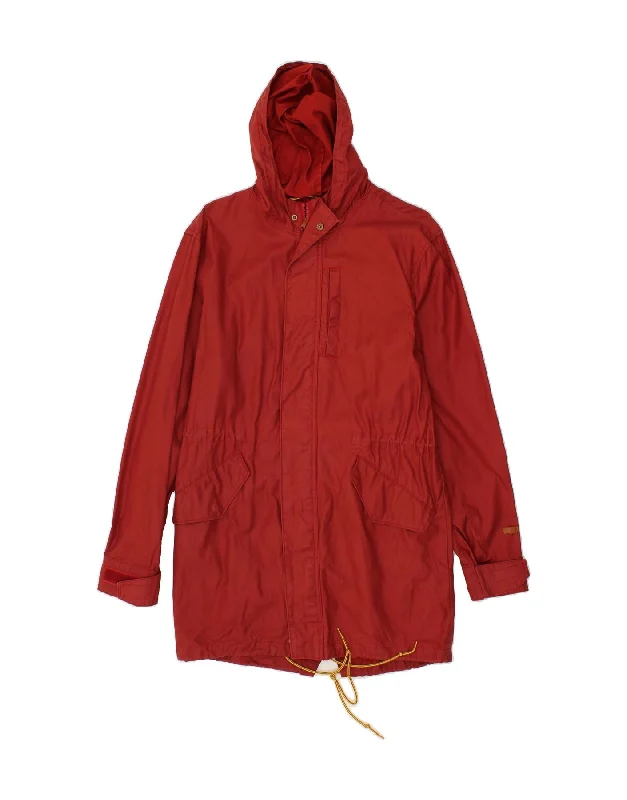 LEVI'S Mens Hooded Raincoat UK 36 Small Red