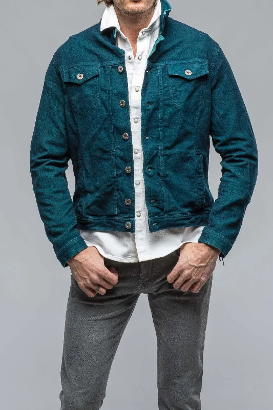 Walker Moleskin Jean Jacket In Petrolio/Blue