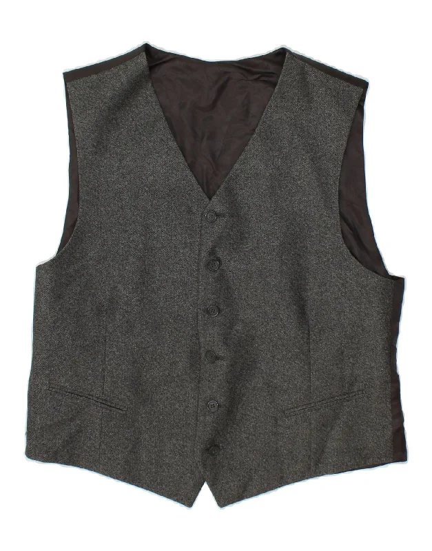 VINTAGE Mens Waistcoat Medium Grey