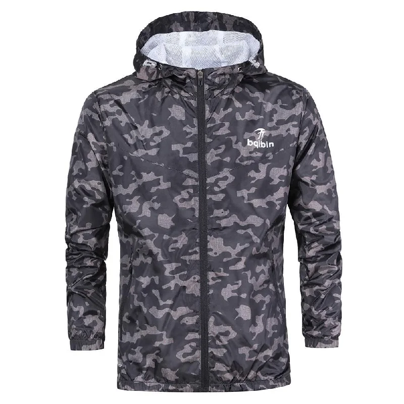 Mens Casual Camouflage Hoodie Jacket