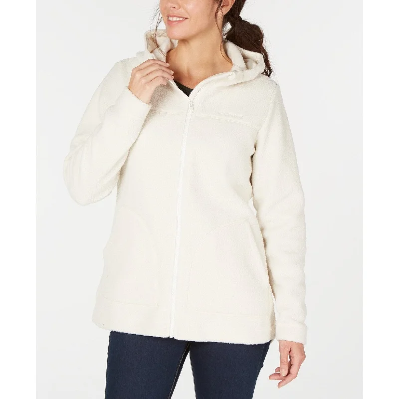 Columbia Women's Canyon Point Hooded Fleece Jacket White Size Medium