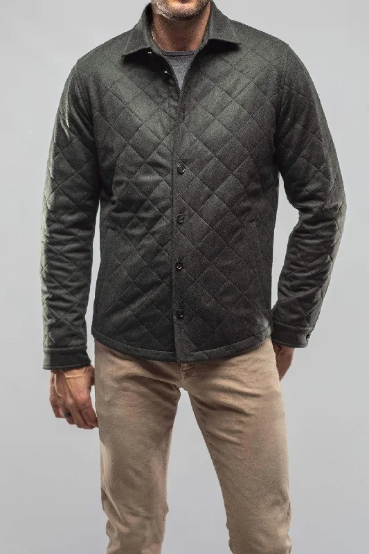 Dutton Quilted Cashmere Jacket in Olive