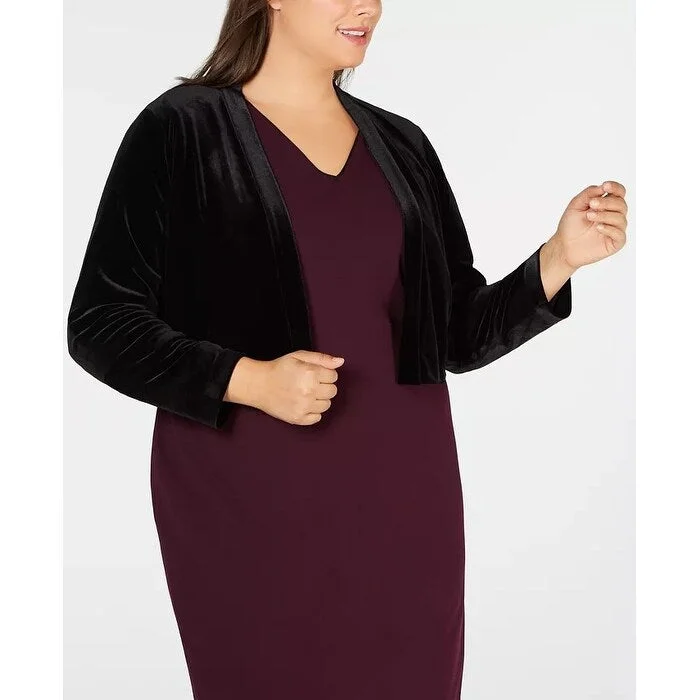 Calvin Klein Women's Plus Size Velvet Shrug Black Size 2X