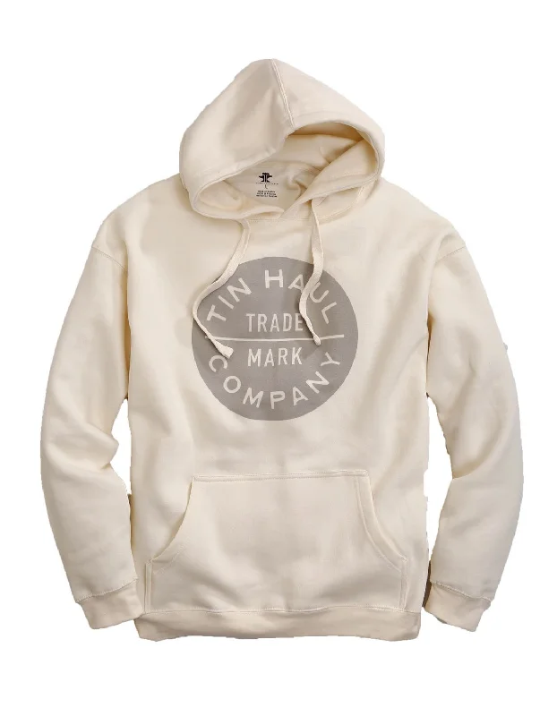 Tin Haul Mens White Cotton Blend Vintage Logo Hoodie