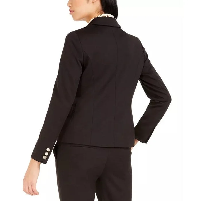 Bar III Women's Double-Breasted Jacket Black Size 16