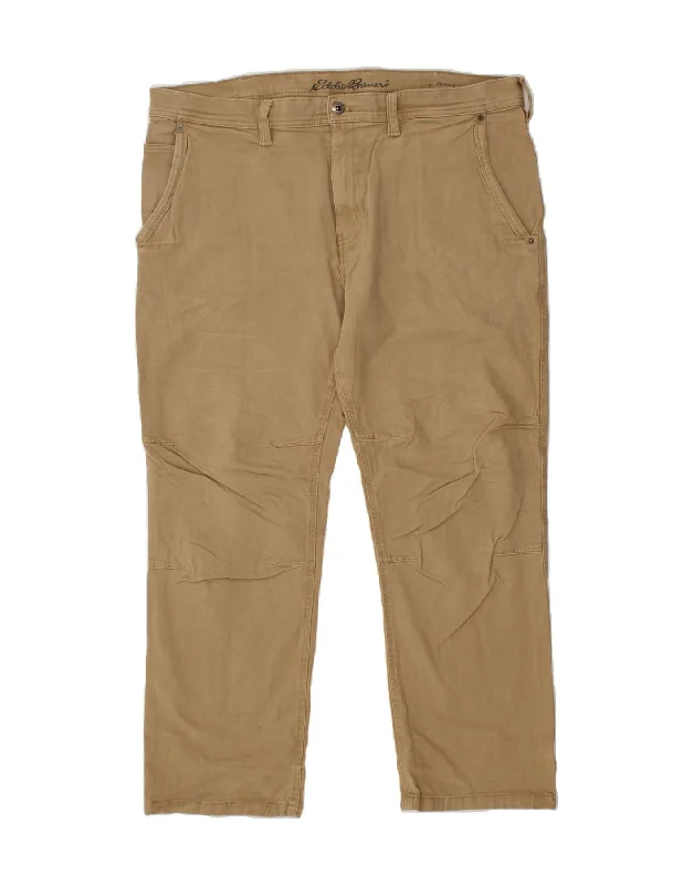 EDDIE BAUER Mens Straight Chino Trousers W40 L30 Beige Cotton