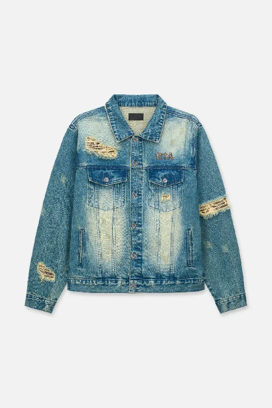 ELMER JACKET | BLUE DISTRESSED SNAKE