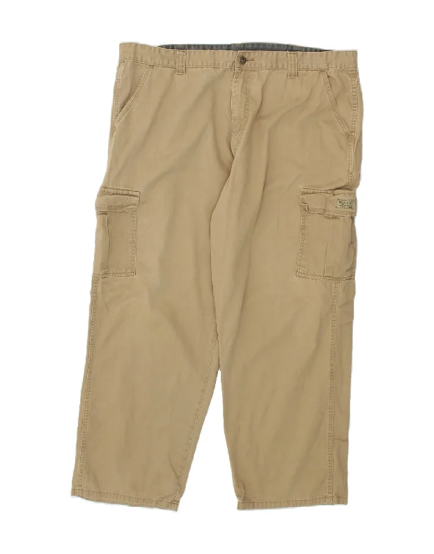 WRANGLER Mens Straight Cargo Trousers W42 L30 Beige Cotton