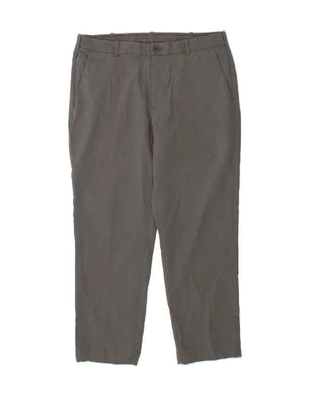 IZOD Mens Straight Chino Trousers W36 L30  Grey Cotton