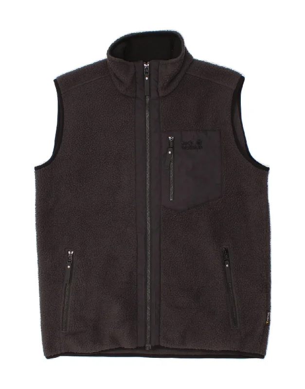 JACK WOLFSKIN Mens Fleece Gilet UK 38 Medium Black Polyester