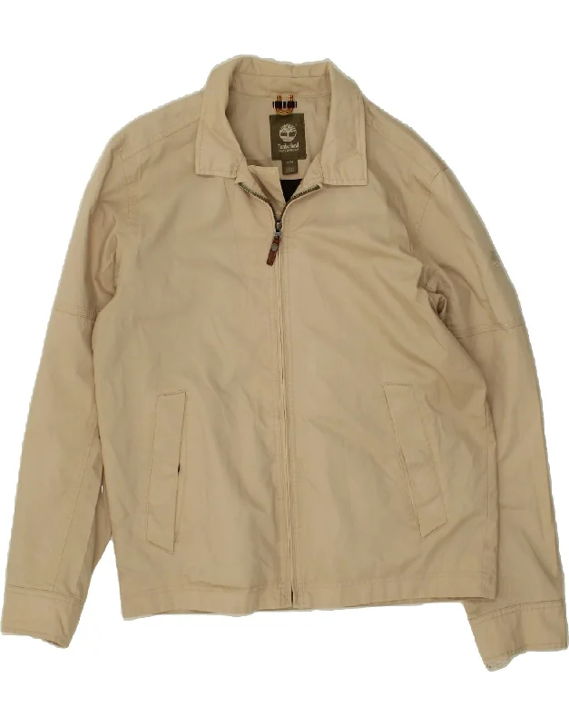 TIMBERLAND Mens Waterproof Jacket UK 38 Medium Beige Cotton