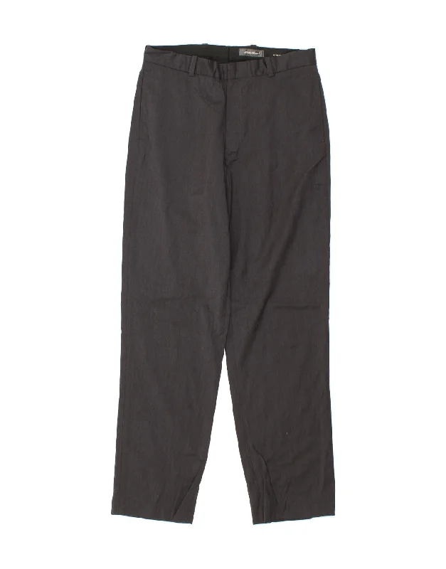 EDDIE BAUER Mens Straight Chino Trousers W34 L34 Grey Wool