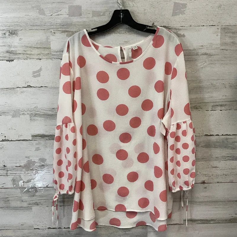 Top 3/4 Sleeve Basic By Cato In Pink, Size: 3x