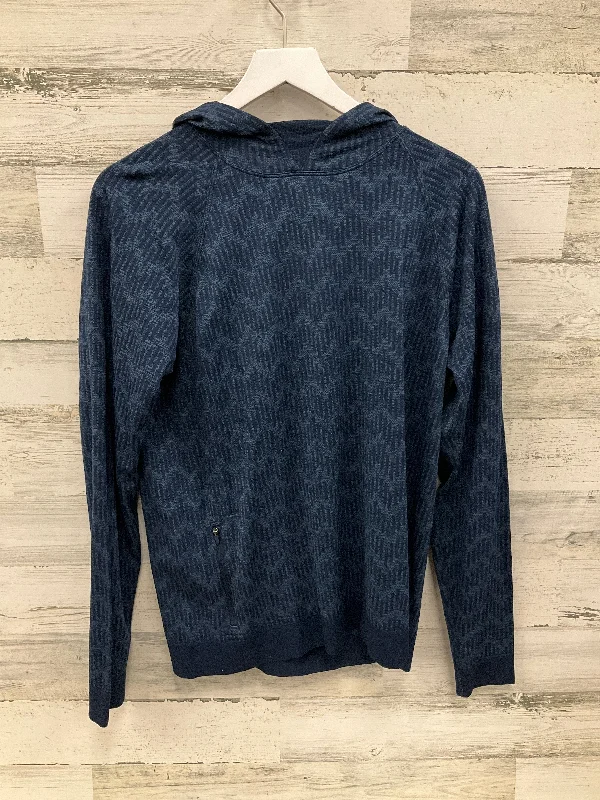 Athletic Top Long Sleeve Hoodie By Lululemon In Blue, Size: Xl