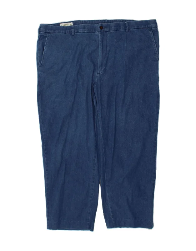 ORVIS Mens Slim Chino Trousers W46 L26 Blue Cotton