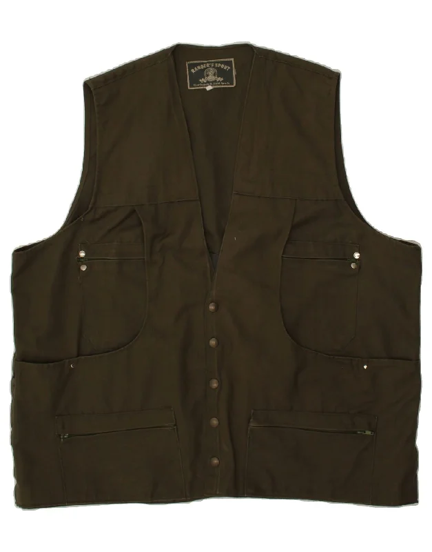 VINTAGE Mens Utility Gilet IT 52 XL Khaki