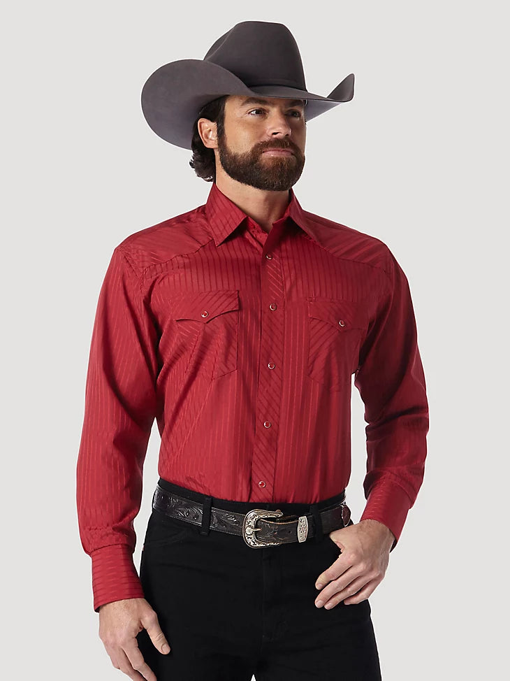 Wrangler Men's Red Sport Western Snap Shirt