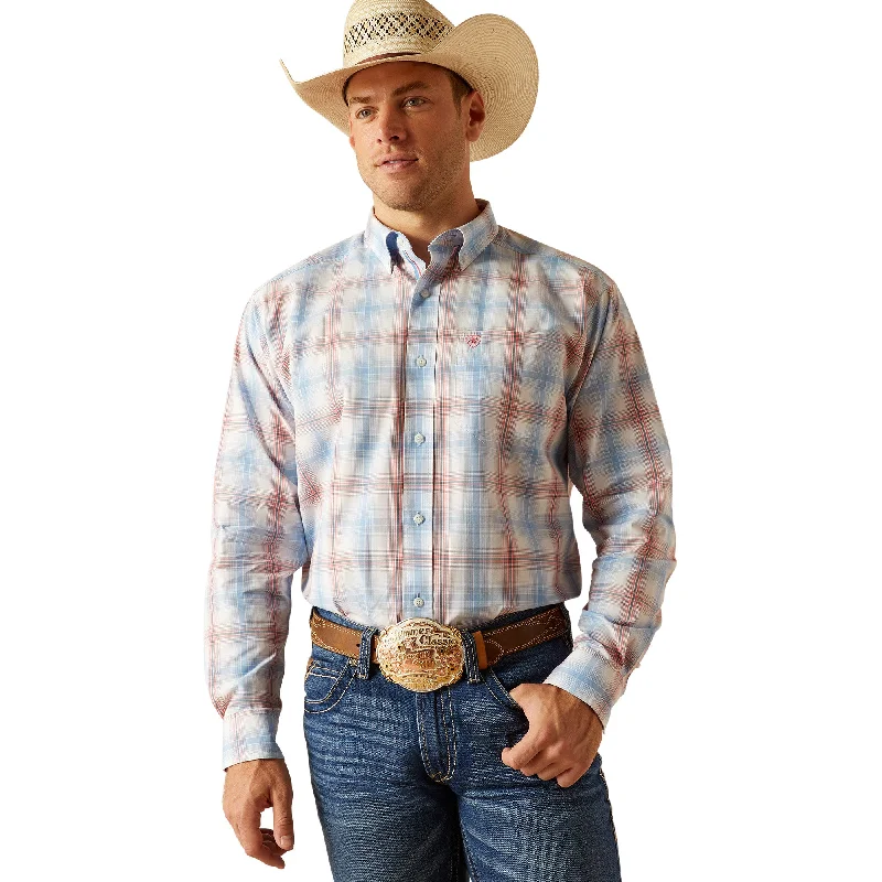 ARIAT PRO JOSHUA TEAL CERAMIC LONG SLEEVE SHIRT