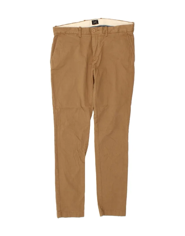 J. CREW Mens Slim Chino Trousers W34 L34 Beige Cotton