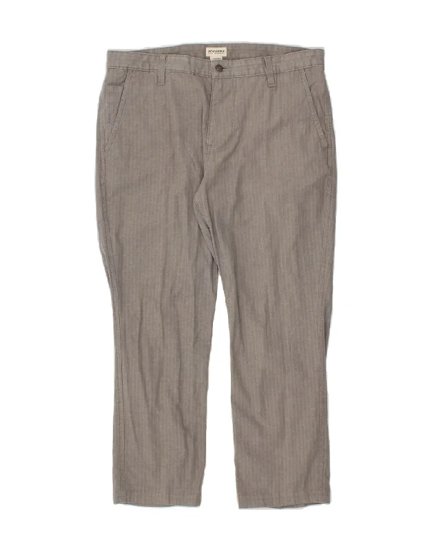 DOCKERS Mens Tapered Chino Trousers W34 L27 Grey Herringbone