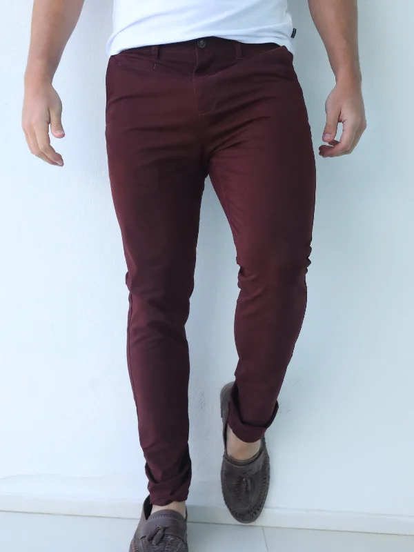 Stretch Chino - Burgundy