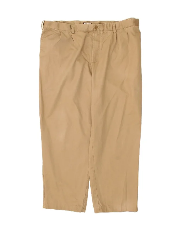 IZOD Mens Straight Chino Trousers W40 L30 Beige Cotton