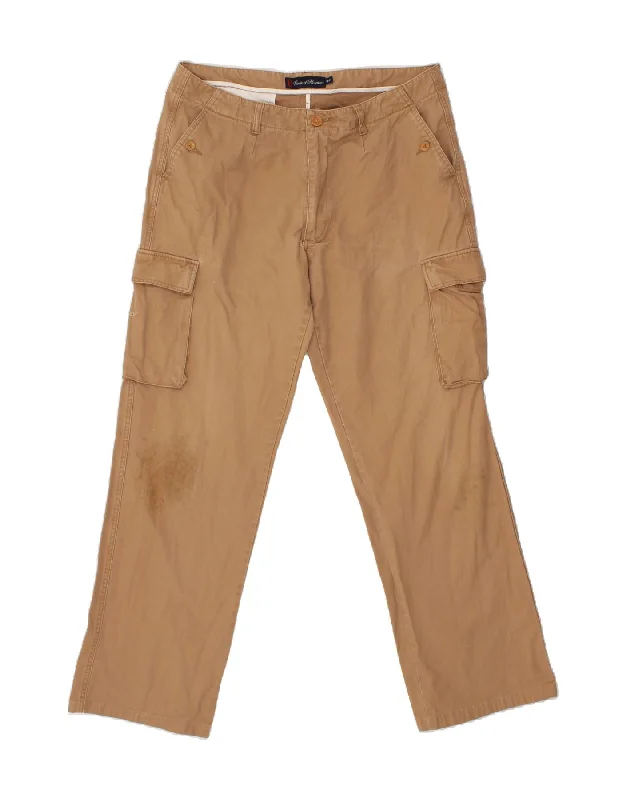 CONTE OF FLORENCE Mens Straight Cargo Trousers IT 52 XL W40 L31 Brown