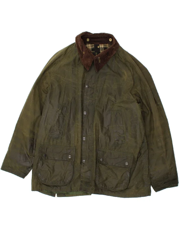 BARBOUR Mens Bedale Waxed Cotton Jacket Size 50 2XL Green