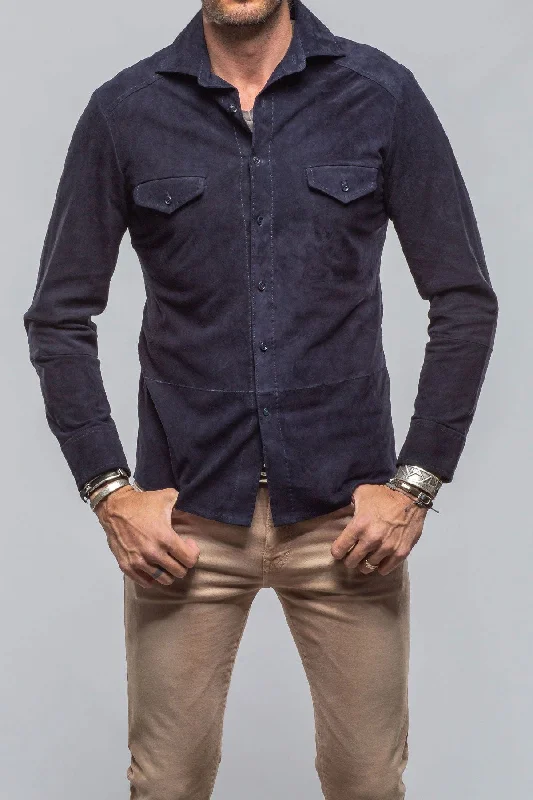 Balanced Suede Shirt In Blue