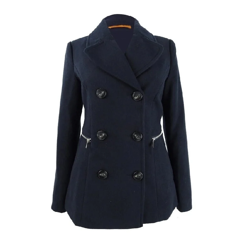 Maralyn & Me Juniors' Double-Breasted Peacoat Navy Size Small