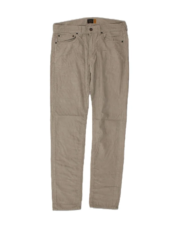 J. CREW Mens Slim Corduroy Trousers W32 L34 Grey