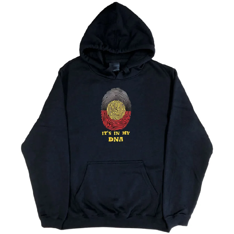 Aboriginal Flag In My DNA Hoodie (Black, Regular and Big Sizes)