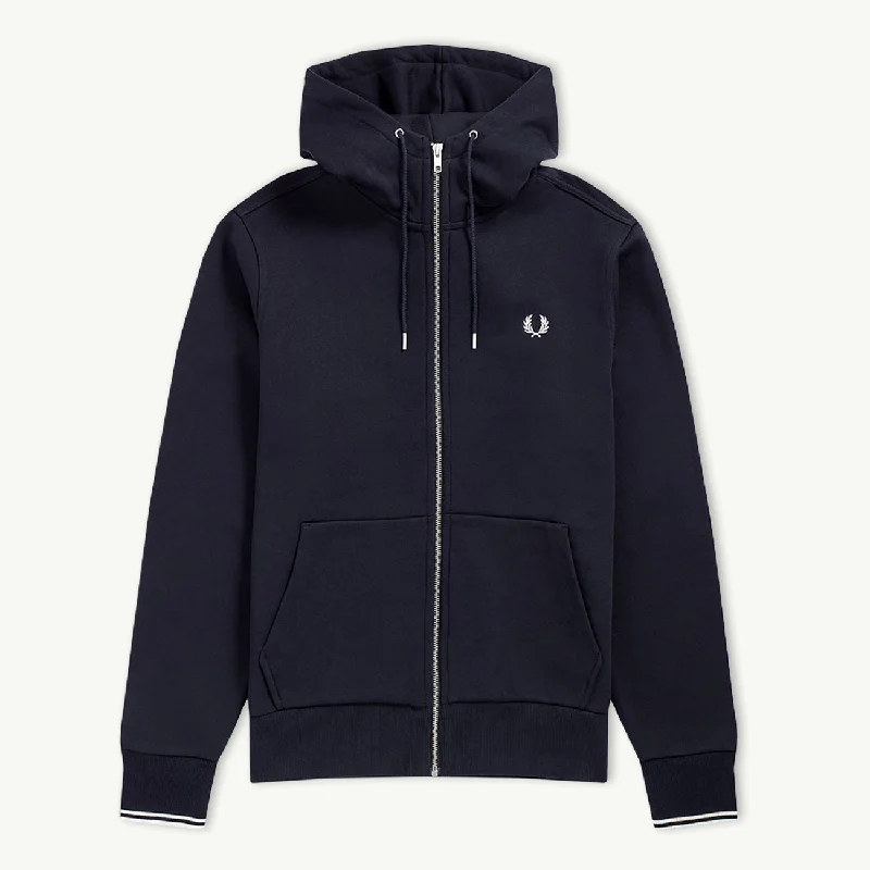 Hooded Zip Through Sweatshirt - Navy