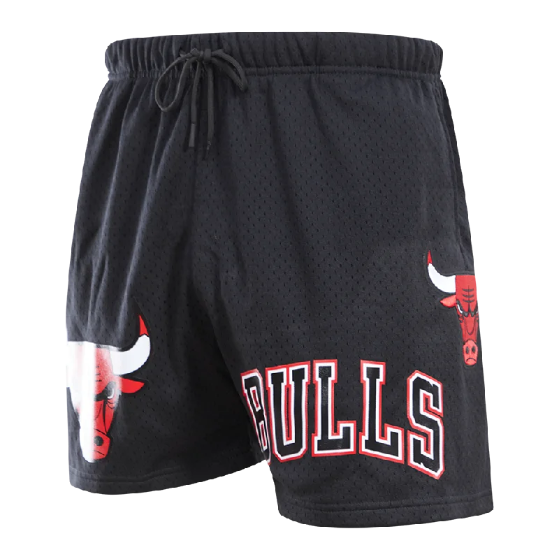 NBA CHICAGO BULLS LOGO MEN'S MESH SHORT (BLACK)