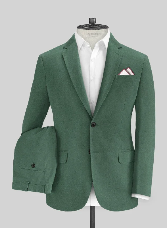 Italian Spring Green Cotton Stretch Suit