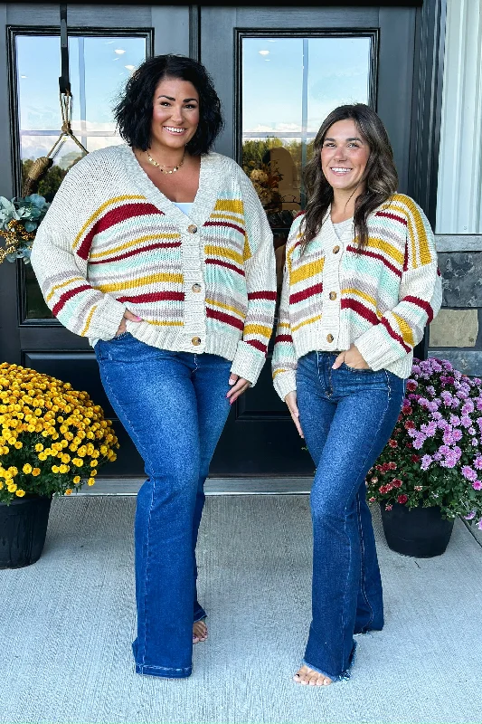 Multi Stripe Colored Cardigan