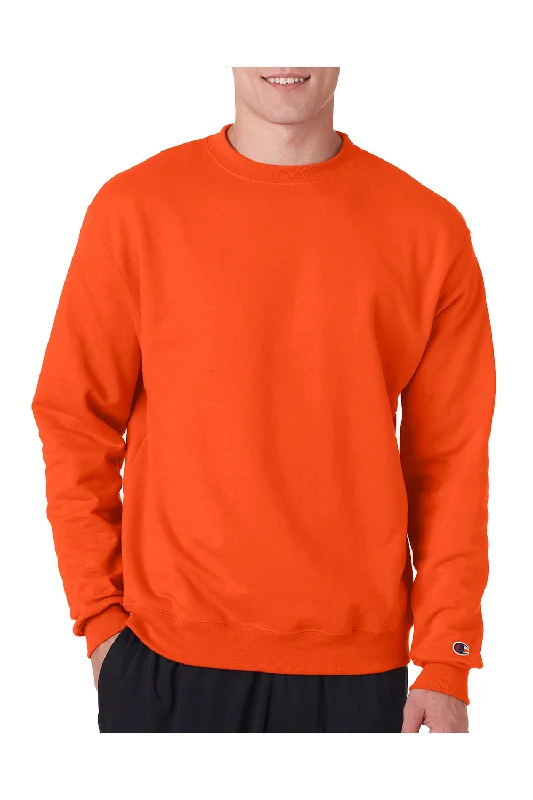 Champion Mens Double Dry Eco Moisture Wicking Fleece Crewneck Sweatshirt - Orange