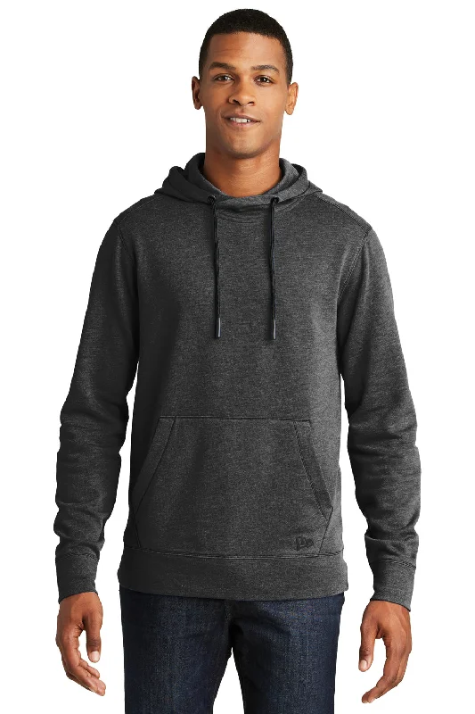 New Era Mens Fleece Hooded Sweatshirt Hoodie w/ Pouch Pocket - Heather Black