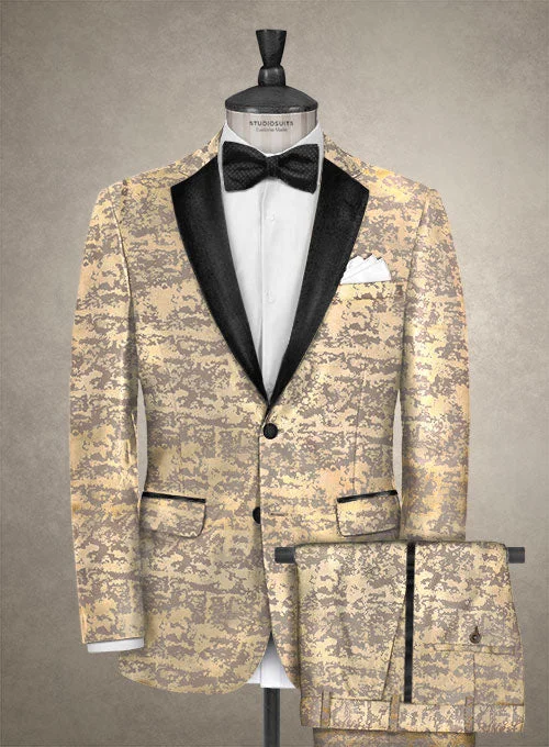 Italian Silk Golden Tuxedo Suit